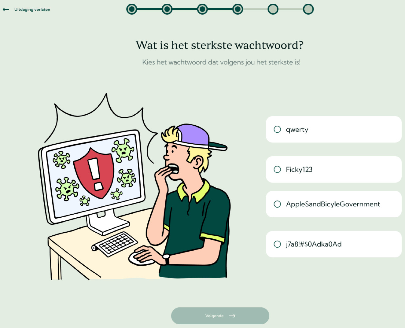 Een challenge van twee minuten in Guardey met de vraag welk wachtwoord het sterkste is